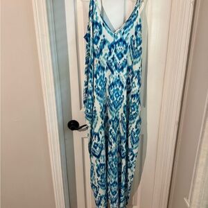 Lovestitch Teal and White Patterned Dress